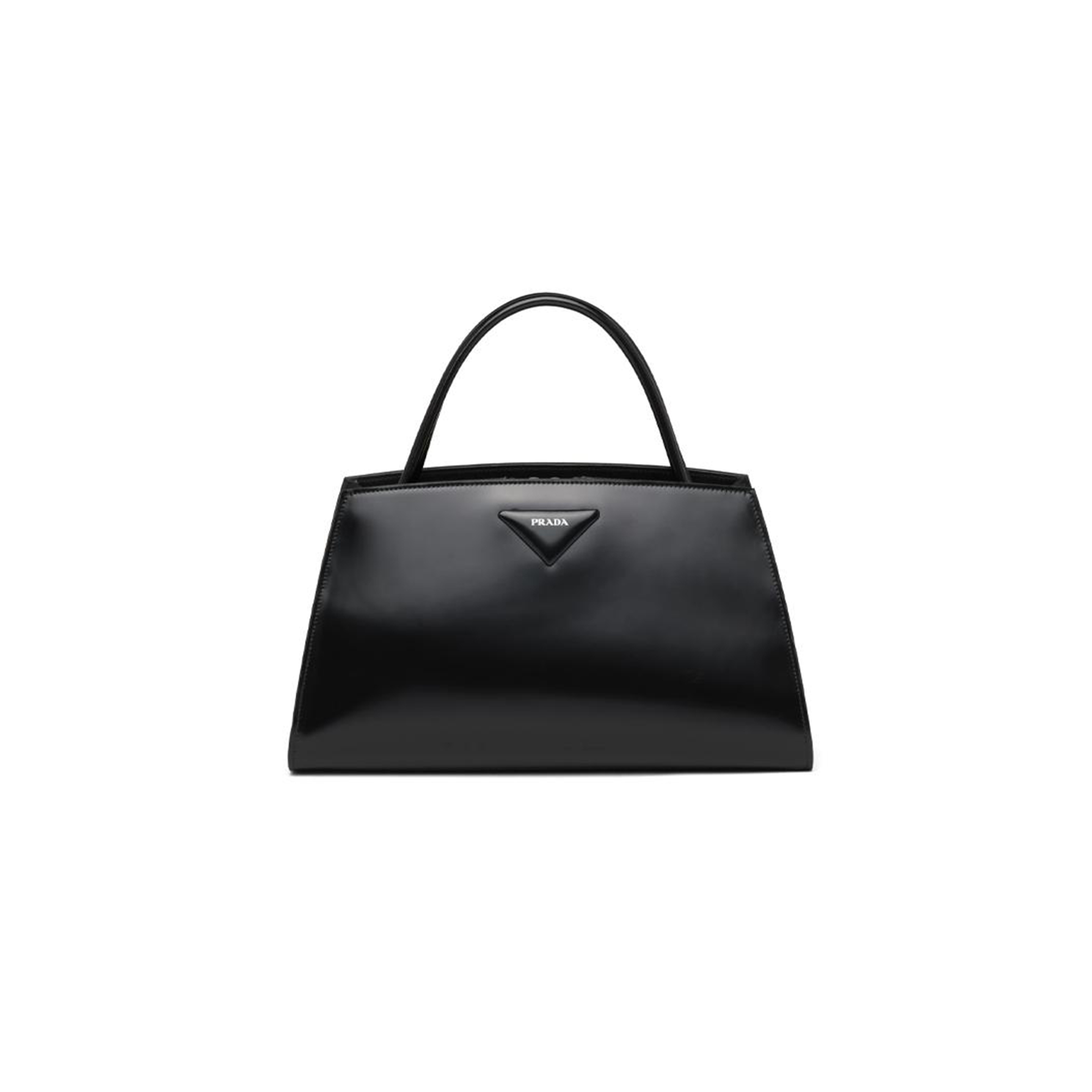 Pra*a leather handbag women''s black 1ba327 (33*18*13.5cm)